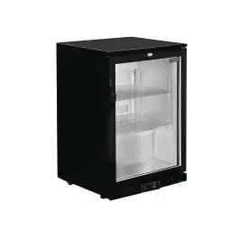 Koelkast - 138 Liter - 1-Deurs - Glazen Deur - Zwart - Polar