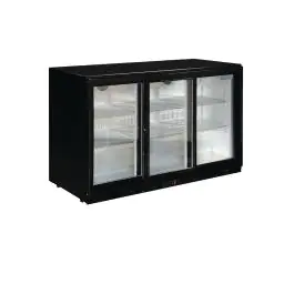 Réfrigérateur porte vitrée - 330 Litres - Noir - 3 portes - H 90 x 135 x 52 CM - 350 W - 230 V - Polar - GL006