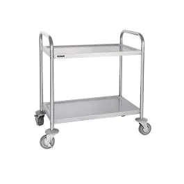 Chariot de service - 2 niveaux - Petit - H 82,5 x 71 x 40,5 CM - Inox - Vogue - F996