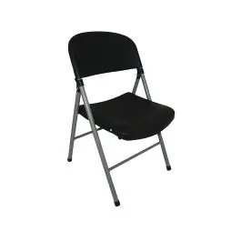 Chaise pliante - 2 pièces - Noir - H 81 x 49 x 50 CM - Acier/Polypropylène - Bolero - CE693
