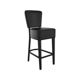 Tabouret de bar Naples - Avec dossier - Noir - Cuir synthétique - G-Line