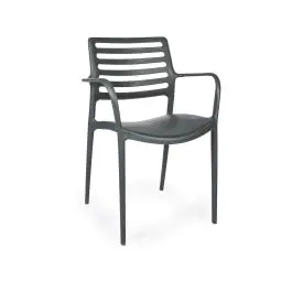 Chaise terrasse Louise - Empilable - Accoudoir - Anthracite - G-Line