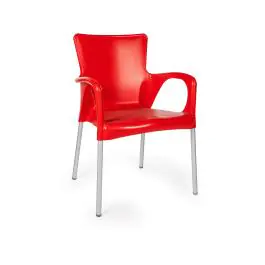 Chaise de terrasse Anny - Empilable - Accoudoir - Rouge - G-Line