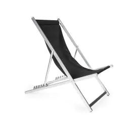 Chaise de plage Sol - Empilable - Noir - Aluminium - G-Line