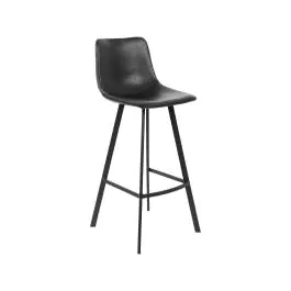 Tabouret de bar Nicolas - Gris - Cuir synthétique - G-Line
