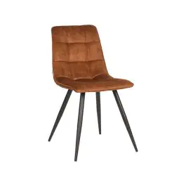 Chaise - Jelle - Velours - Jaune ocre - Ligne G