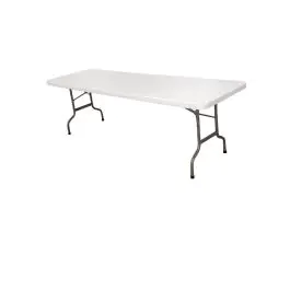 Table pliante - Blanc - H 74 x 243 x 86 CM - Polyéthylène/Acier - Bolero - CF375