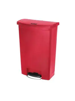 Poubelle à pédale - 90 Litres - Rouge - H 82,6 x 57 x 35,3 CM - Résine polyéthylène - Rubbermaid - GL038