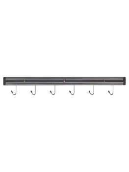 Aimant pour couteaux - 6 crochets - Noir - Polypropylène - L 62,5 cm - G-Line