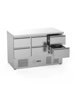Établi réfrigéré - 6 tiroirs - 368 litres - Inox - 230 V - H 88 x L 136,5 x P 70 cm - G-Line