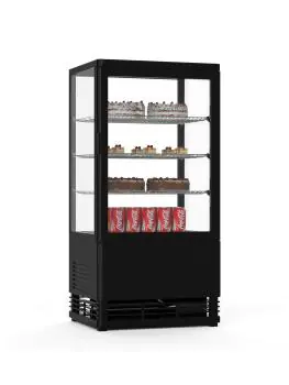 Vitrine réfrigérée - 1 porte - éclairage LED - 78 litres - noir - 230V - G-Line