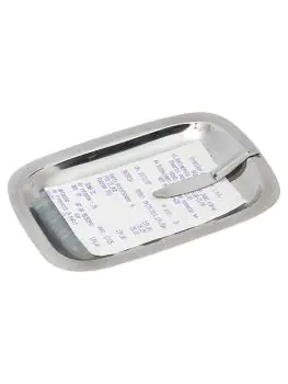 Plateau à billets avec clip - Acier inoxydable - G-Line
