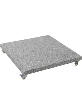 Pied de parasol - 90 kg - 4 roulettes incluses - Granit - H 6,5 x L 70 x P 70 cm - G-Line