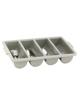 Range-couverts - 4 compartiments - Gris - Plastique - G-Line