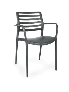 Chaise terrasse Louise - Empilable - Accoudoir - Anthracite - G-Line