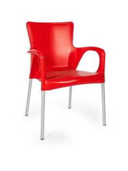 Chaise de terrasse Anny - Empilable - Accoudoir - Rouge - G-Line