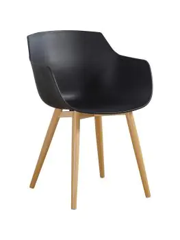 Chaise Alexia - Noir / Bois - Plastique - G-Line
