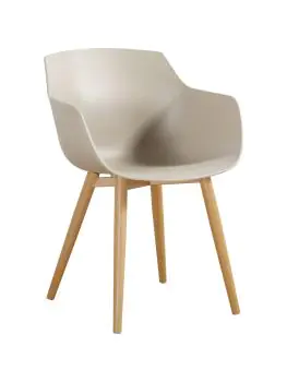 Chaise Alexia - Taupe / Aspect bois - Plastique - G-Line