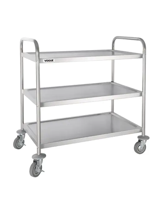 Chariot de service - 3 niveaux - Large - H 94 x 53,7 x 87,5 CM - Inox - Vogue - F995 F995 €108.13 Chariots de service