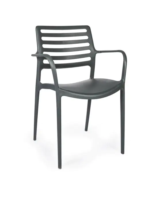 Chaise terrasse Louise - Empilable - Accoudoir - Anthracite - G-Line HW-32165 €39.95 Chaises de terrasse