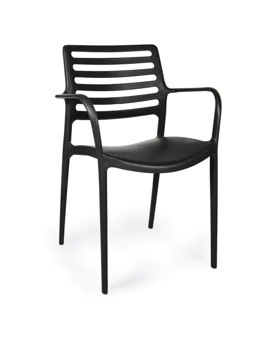 Chaise terrasse Louise - Empilable - Accoudoir - Noir - G-Line HW-63459 €39.95 Chaises de terrasse