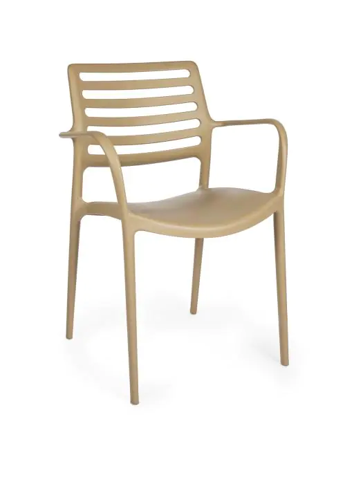 Chaise terrasse Louise - Empilable - Accoudoir - Café - G-Line HW-32161 €39.95 Chaises de terrasse