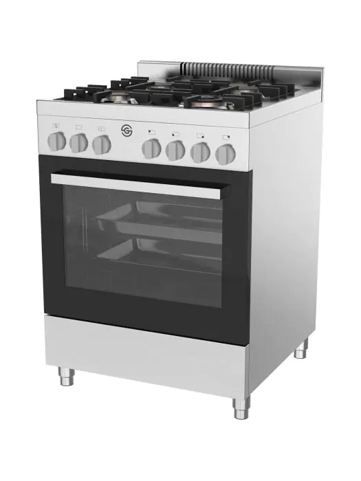 Gazinière - 4 feux - Four électrique - inox - 230V - G-Line 75715 €499.00 Cuisinières à gaz avec four