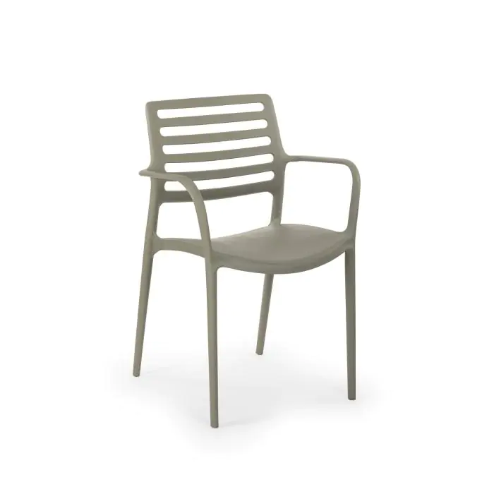 Chaise de patio Louise - Empilable - Accoudoirs - Grise - G-Line 50305 €39.95 Chaises de terrasse