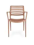 Chaise de patio Louise - Empilable - Accoudoirs - Marron - G-Line 45138 €36.99 Chaises de terrasse