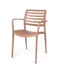 Chaise de patio Louise - Empilable - Accoudoirs - Marron - G-Line 45138 €36.99 Chaises de terrasse