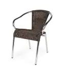 Chaise de terrasse Cannes - Empilable - Accoudoir - Osier tressé - Marron - Aluminium - G-Line HW-31196 €42.95 Chaises de terrasse