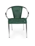 Chaise de terrasse Cannet - Empilable - Accoudoir - Osier tressé - Vert foncé - Aluminium - G-Line HW-12464 €42.95 Chaises de terrasse