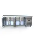 Établi réfrigéré - 4 portes - 461 litres - acier inoxydable - 230V - H 85 x L 223 x P 70 CM - G-Line 71353 €999.00 Établis réfrigérés