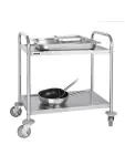 Chariot de service - 2 niveaux - Petit - H 82,5 x 71 x 40,5 CM - Inox - Vogue - F996 F996 €78.93 Chariots de service