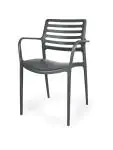 Chaise terrasse Louise - Empilable - Accoudoir - Anthracite - G-Line HW-32165 €39.95 Chaises de terrasse