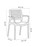 Chaise terrasse Louise - Empilable - Accoudoir - Anthracite - G-Line HW-32165 €39.95 Chaises de terrasse