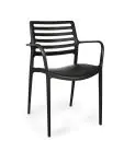 Chaise terrasse Louise - Empilable - Accoudoir - Noir - G-Line HW-63459 €39.95 Chaises de terrasse