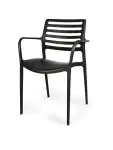 Chaise terrasse Louise - Empilable - Accoudoir - Noir - G-Line HW-63459 €39.95 Chaises de terrasse