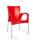 Chaise de terrasse Anny - Empilable - Accoudoir - Rouge - G-Line HW-61258 €29.95 Chaises de terrasse