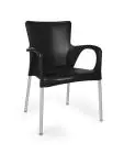 Chaise de terrasse Anny - Empilable - Accoudoir - Noir - G-Line HW-61256 €29.95 Chaises de terrasse