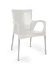 Chaise de terrasse Anny - Empilable - Accoudoir - Blanc - G-Line HW-61255 €29.95 Chaises de terrasse