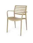 Chaise terrasse Louise - Empilable - Accoudoir - Café - G-Line HW-32161 €39.95 Chaises de terrasse