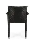 Fauteuil de jardin Lincoln - Empilable - Accoudoirs - Rotin tressé - Noir - G-Line 59566 €39.95 Chaises de terrasse