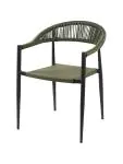 Chaise de patio Joanna - Empilable - Accoudoirs - Rotin - Verte - G-Line HW-140874 €59.95 Chaises de terrasse