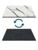 Plateau de table - Marbre Blanc & Marbre Noir - HPL - L 70 x P 70 CM - G-Line