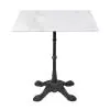 Table - Carrée - 4 Ados - Marbre Blanc - Fonte - H 72 x L 70 x P 70 CM - G-Line