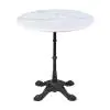 Table - Ronde - 4 Ados - Marbre Blanc - Fonte - Ø 80 x H 72 CM - G-Line