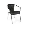 Chaise de terrasse Cannet - Empilable - Accoudoir - Osier tressé - Noir - Aluminium - G-Line