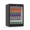 Réfrigérateur - 136 litres - 1 porte - porte vitrée - ventilé - noir - G-Line