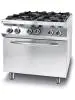 Gazinière Kitchen Line 4 feux avec four électrique à convection GN 1/1 - inox - H 90 X 70 X 80 CM - Hendi - 225882